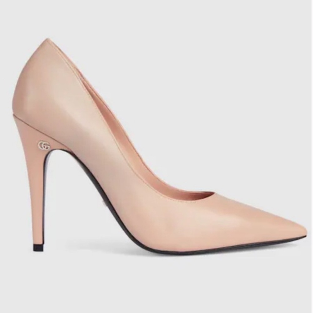Gucci Women's Nude Leather GG High Heel Pump